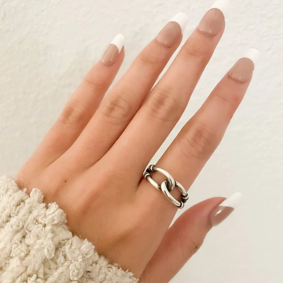 925 Sterling Silver Dainty Wrap Ring Minimalist Ring Twist Ring Buckle Ring - Picture 7 of 9